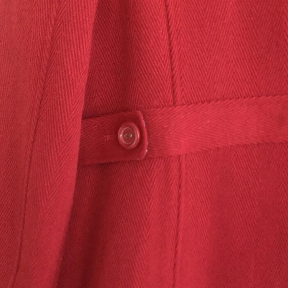 Cherokee Coquette Car Coat Womens Sz M VTG Red Fitted Babydoll Retro Rockabilly